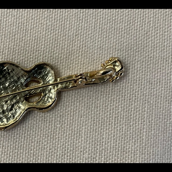 Vintage Rhinestone Guitar Brooch/Pendant - Picture 2 of 4